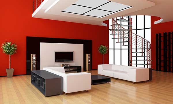 modern looking apartment red